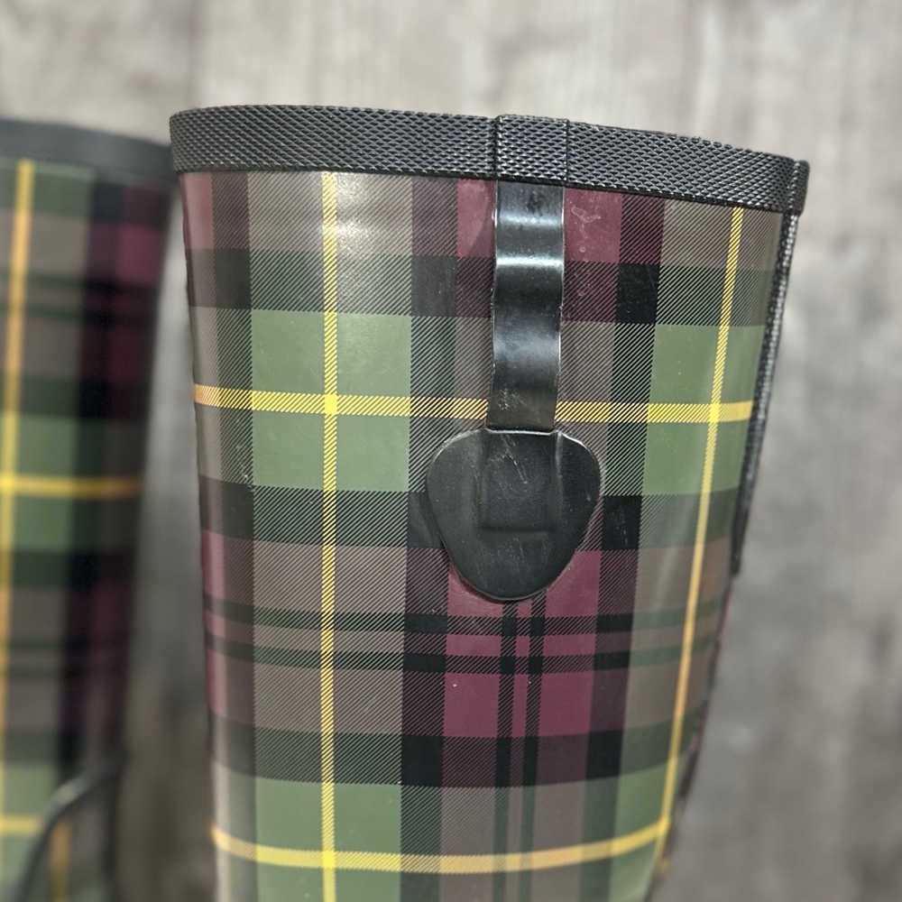 L.L. Bean Plaid Wellies Rainboots [S3065] - Picture 7 of 13